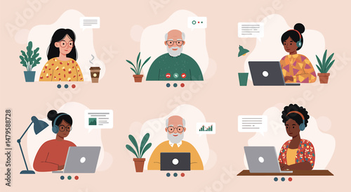 Remote Workers Video Conference Collaboration