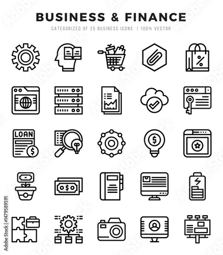 icons set. Business & Finance for web. app. vector illustration.