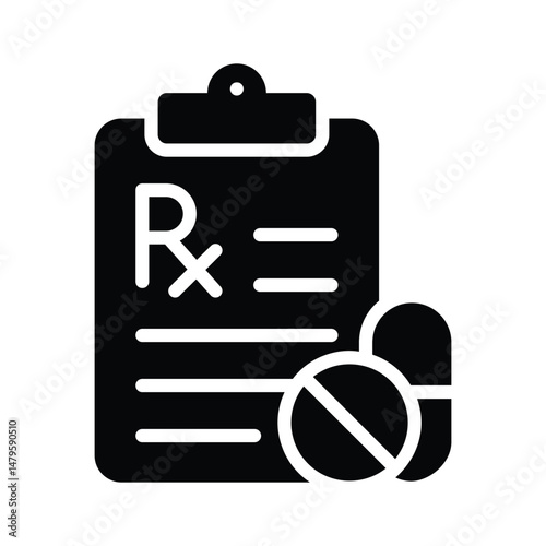 Get this handy glyph style icon of prescription paper