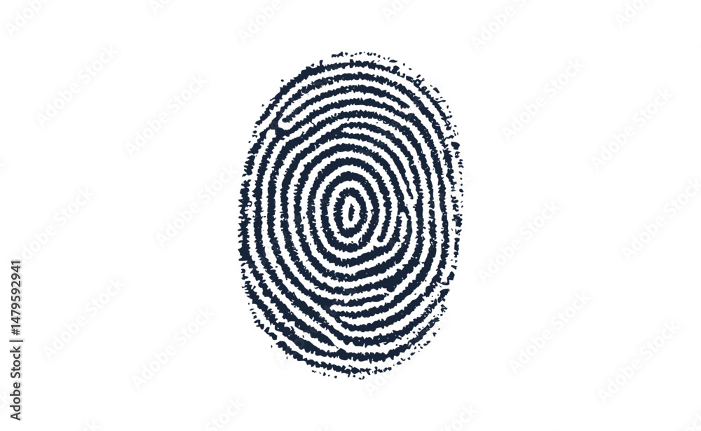 Fototapeta premium Creative fingerprint vector icon isolated on white background. Biometric identity symbol, digital security scan, authentication mark, personal ID print illustration for technology and forensic design.