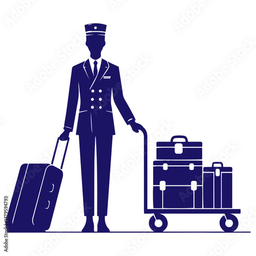 Vector Illustration of a Hotel Porter