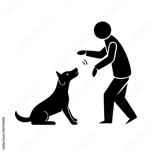 dog obedience training silhouette vector illustration-simple silhouette illustration of dog obedience training,dog obedience training vector