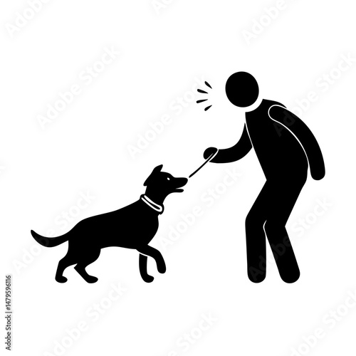 dog obedience training silhouette vector illustration-simple silhouette illustration of dog obedience training,dog obedience training vector
