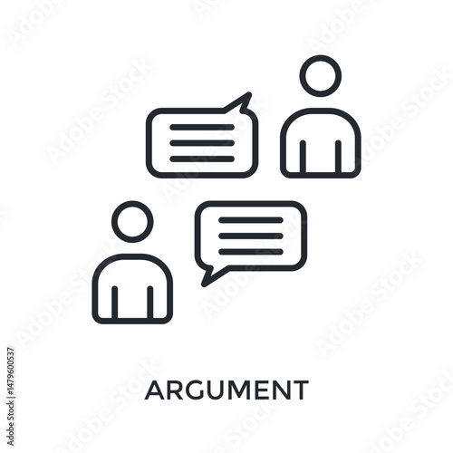 Argument Icon Outline Style. Vector Illustration For Graphic Design