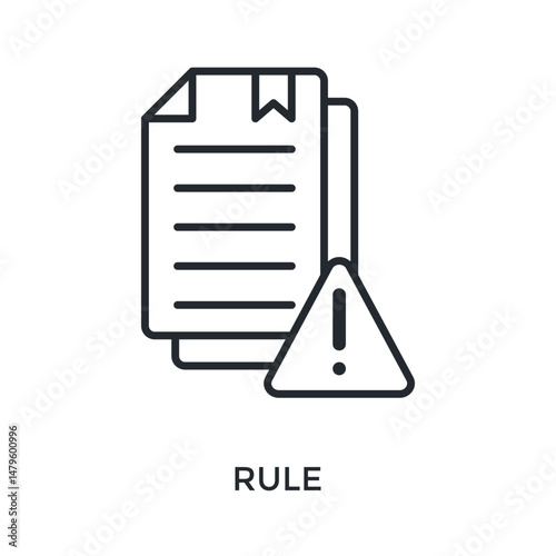 Rule Icon Outline Style. Vector Illustration For Graphic Design