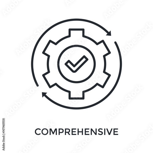 Comprehensive Icon Outline Style. Vector Illustration For Graphic Design