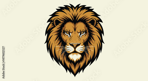 Majestic Lion Head, Bold Vector Illustration