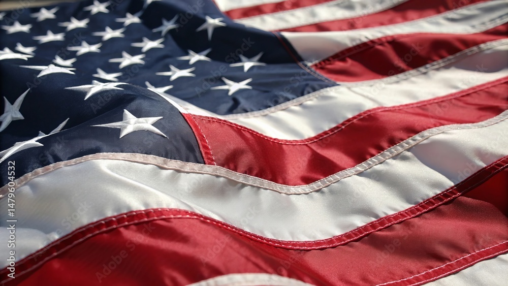 Obraz premium Close-up of Ruffled American Flag 37