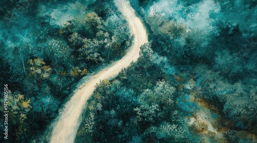 Wallpaper Mural A winding path through a verdant woodland landscape. Torontodigital.ca