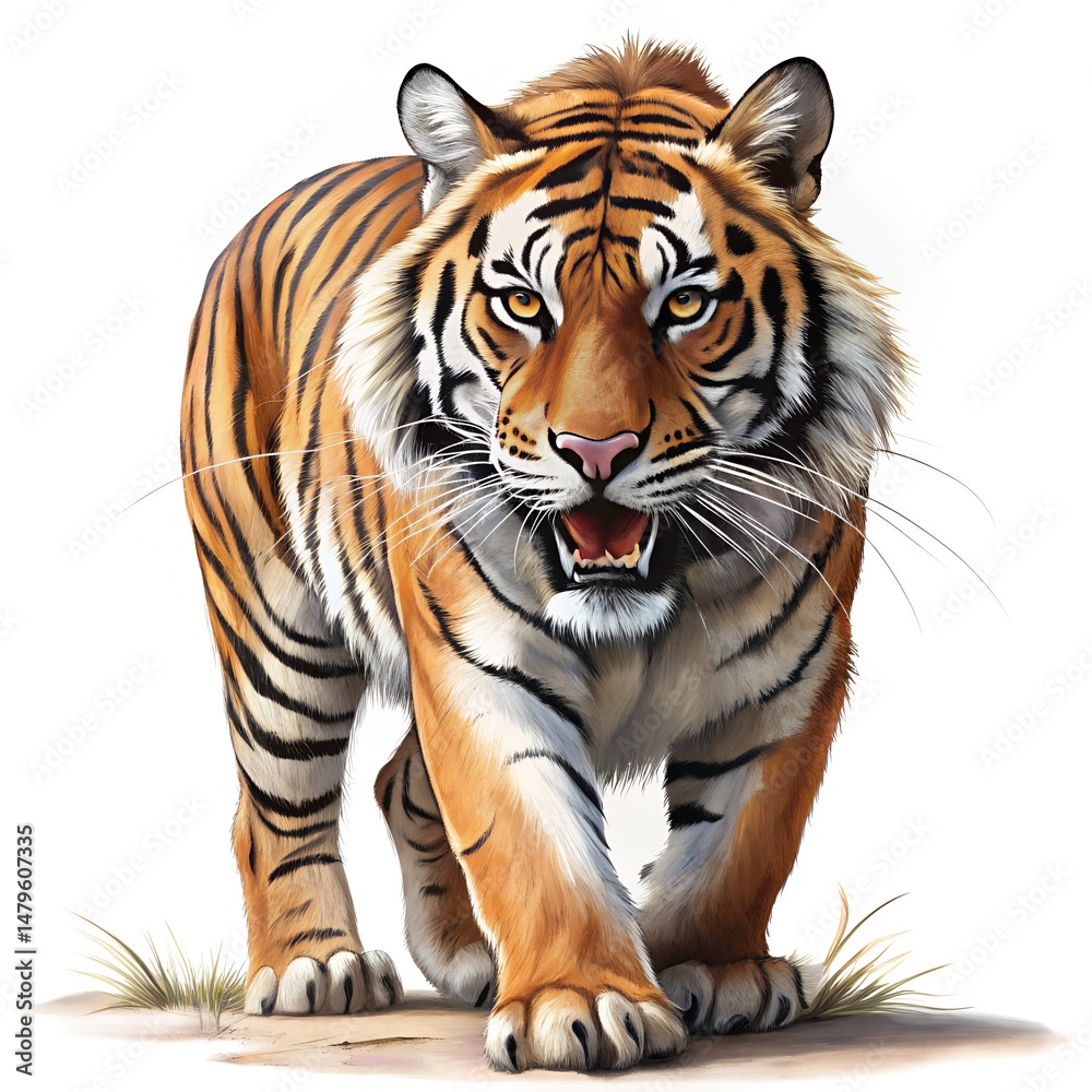 Fototapeta premium tiger on white background