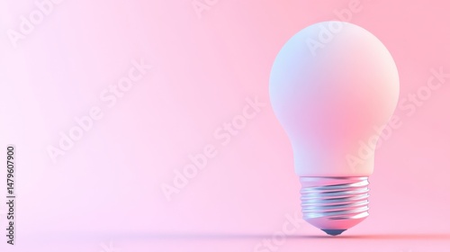 Light bulb on pink background