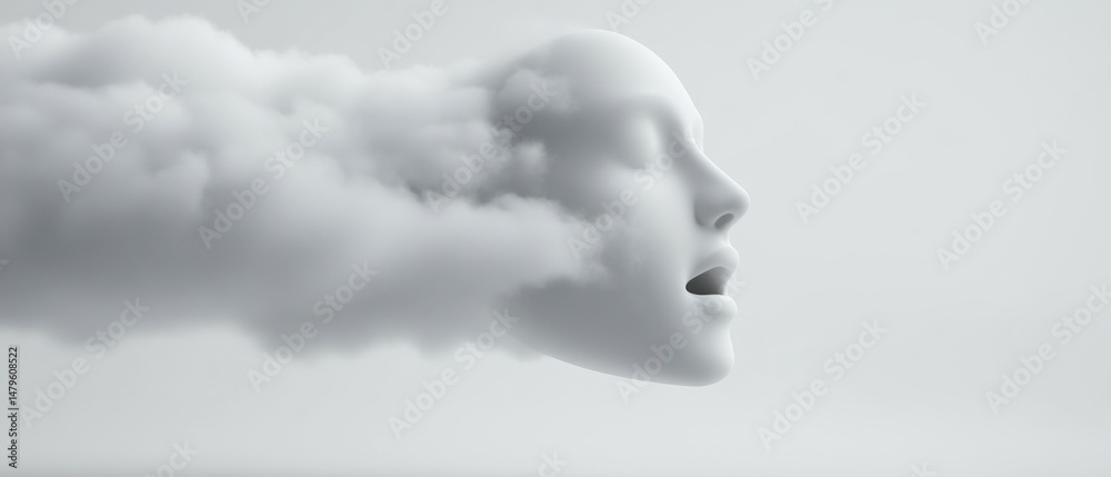 Cloud face: Expression of surprise Cloud face: Expression of surprise