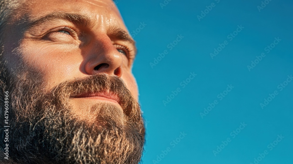 Obraz premium Man gazes at sky