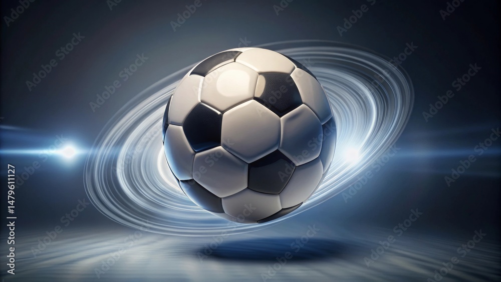Naklejka premium Dynamic Soccer Ball in Motion A Captivating Image of Speed and Energy