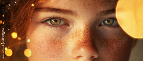 Girl with freckles and hazel eyes