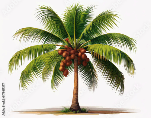 Tropical Island Palm Trees Vector