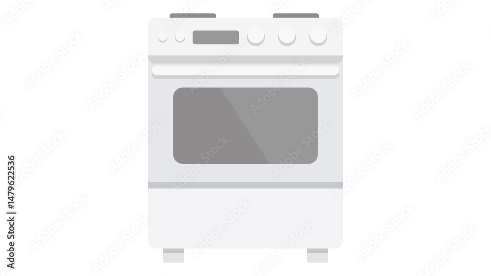 Fototapeta premium Modern white kitchen oven sleek design perfect for your culinary creations