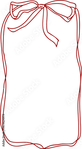 Red Ribbon Bow Frame Vector Graphic