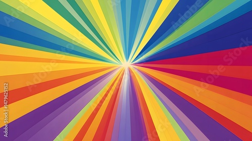 Vibrant radial burst of colorful rays radiating outward.