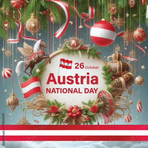 Austria National Day Celebration with Flags and Historic Architecture – October 26