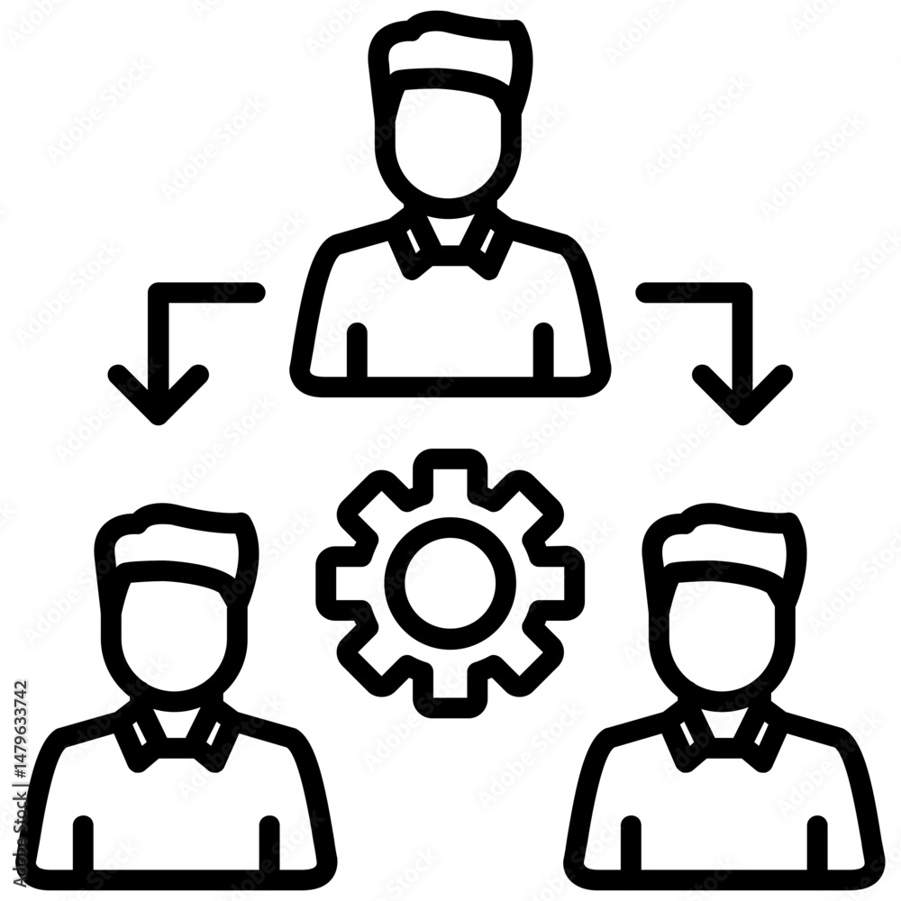Fototapeta premium Organization Structure Icon Business Hierarchy Symbol