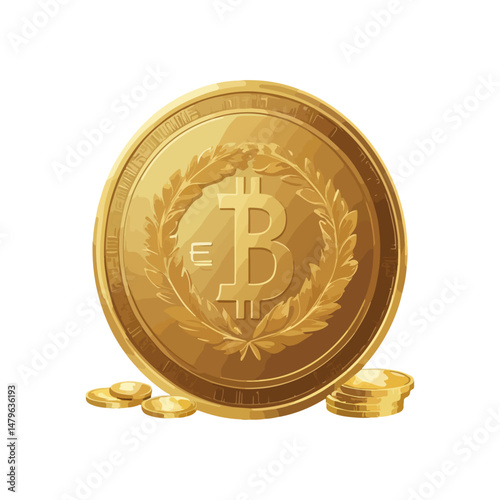 Gold coin currency vector