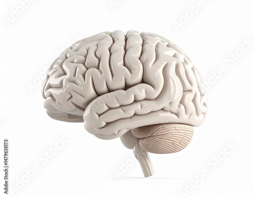 human brain on white background