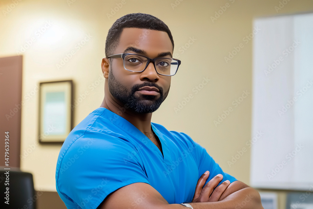 Obraz premium portrait of serious black doctor 