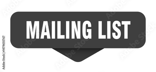 mailing list sticker. mailing list sign on transparent background