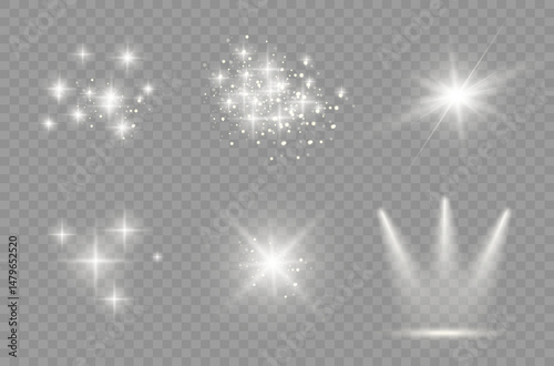 Lens flare with golden spark and camera glow effect magic radial light sparkle aura flash speed heat ray rainbow white sky black background vector power line illustration

