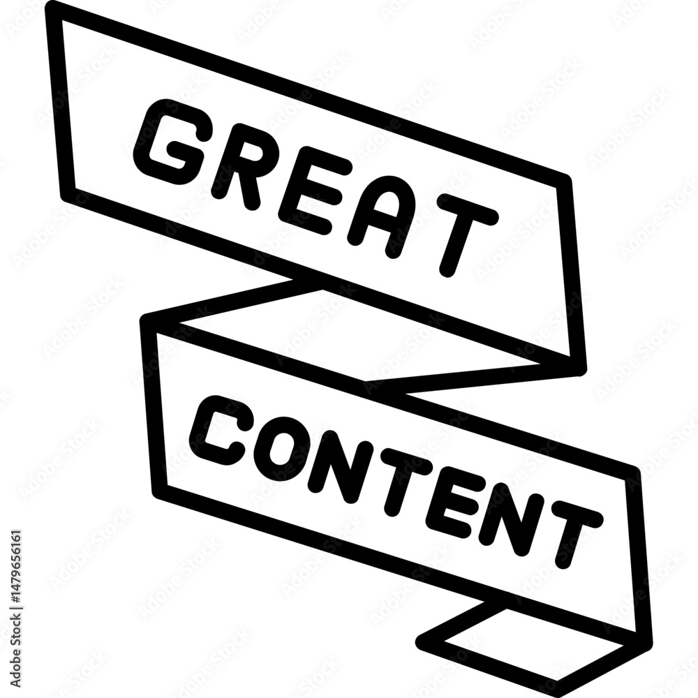 Obraz premium Great Content Icon Quality Blog or Media Label