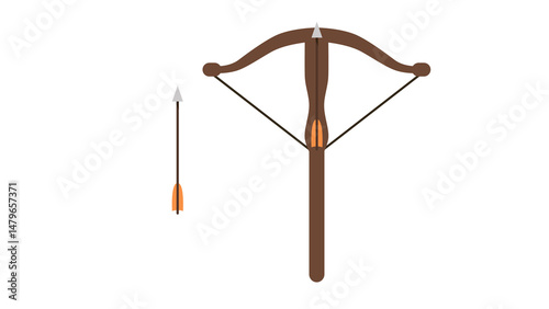 Medieval crossbow and arrow ready to fire feel the power of history