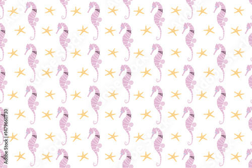 Sea animals pattern, summer, beach, colorful, seamless vector pattern, hand drawn, perfect for kids wear, clothing, decoration, wall, beach shirt or even packaging.