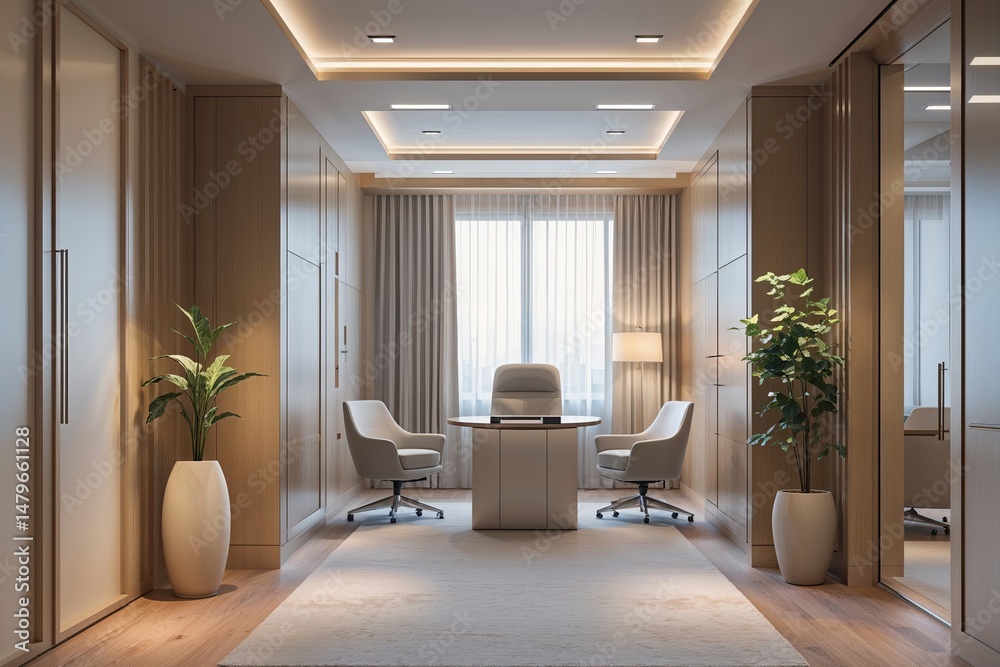 Fototapeta premium Soft Focus Executive Suite and Consulting Room with Calm Corridor Atmosphere for Professional Settings