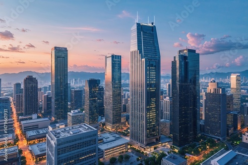 Wallpaper Mural Modern Skyscraper Offices Transforming Urban Downtown Skyline into a Dynamic Corporate Hub Torontodigital.ca