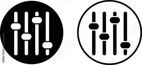 Equalizer icon set. Media player with sound waves. Volume level symbols. Music frequency. Abstract digital equalizers for music
