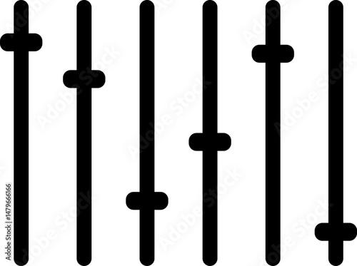Equalizer icon set. Media player with sound waves. Volume level symbols. Music frequency. Abstract digital equalizers for music
