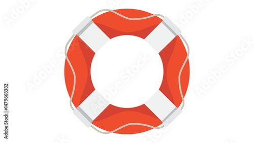 Vibrant red life preserver nautical rescue hope safety symbol