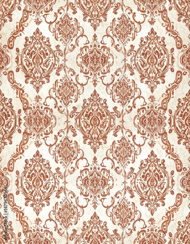 vintage pattern, art nouveau 1890 Paisley, seamless wallpaper background texture 