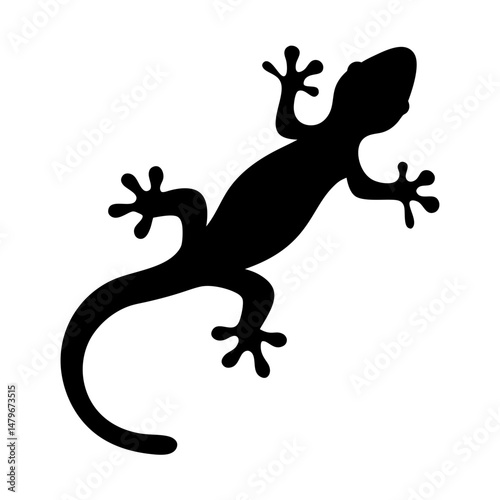 lizard animal black silhouette icon - designs for jungle animals lizard Safaris, wildlife, rainforest, vector on a white transparent.