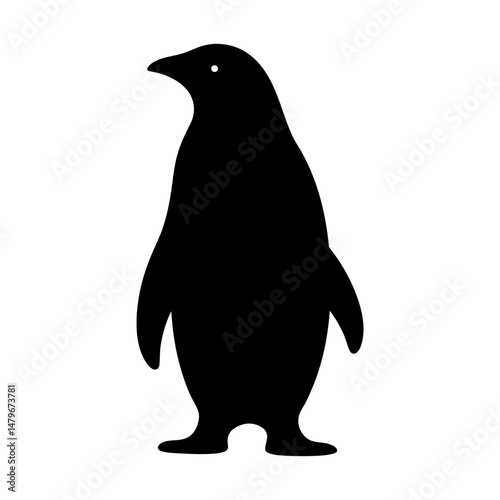 penguin animal black silhouette icon - designs for jungle animals penguin Safaris, wildlife, rainforest, vector on a white transparent.