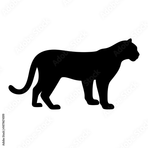 tiger animal black silhouette icon - designs for jungle animals tiger Safaris, wildlife, rainforest, vector on a white transparent.