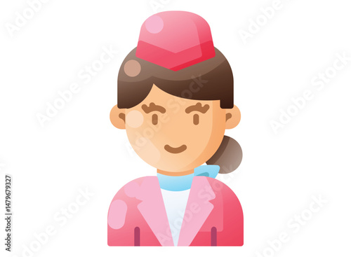 set of icon an Travel Gradient Stewardess