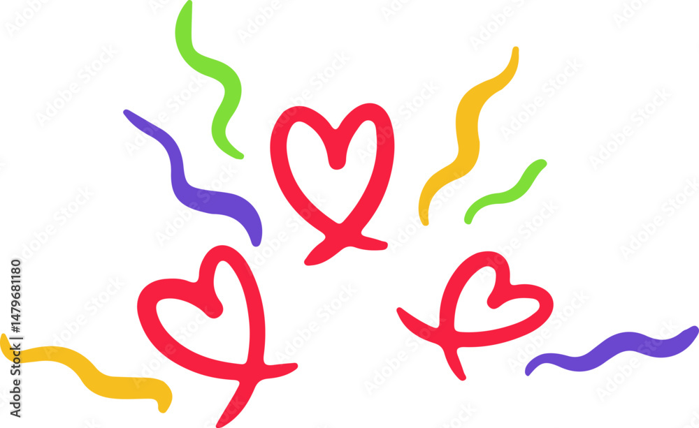 Obraz premium Crayon Drawn Confetti