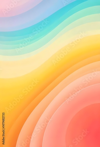 Bright colorful waves of rainbow light create an abstract vector design with a vibrant, energetic pattern