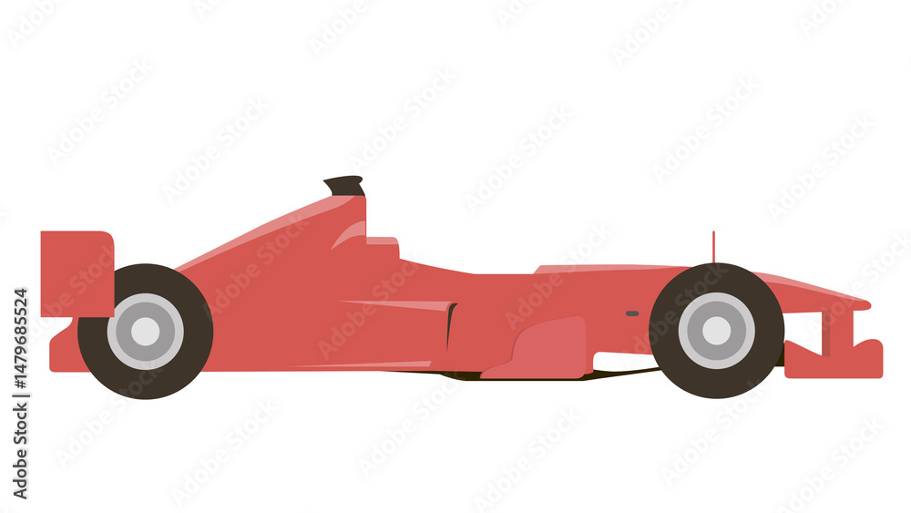 Obraz premium Red Formula One Race Car Speed Thrills Power