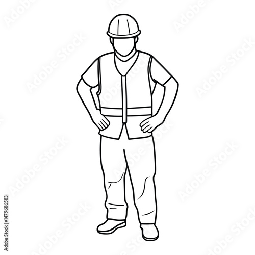 Worker in protective overalls and boots, ready for work.