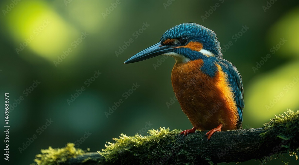 Fototapeta premium Close up of a Kingfisher perched on a branch