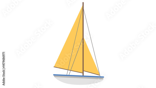 Elegant sailboat design perfect for nautical themed projects evokes freedom and adventure on the open sea