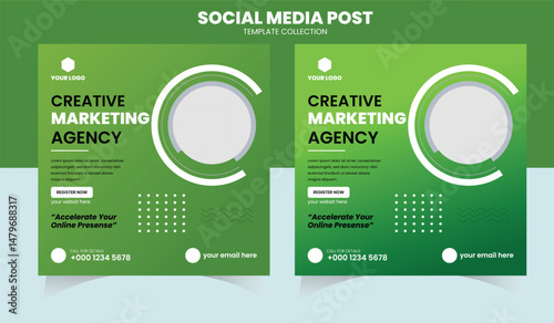 Creative marketing corporate social media and agency banner or instagram post template